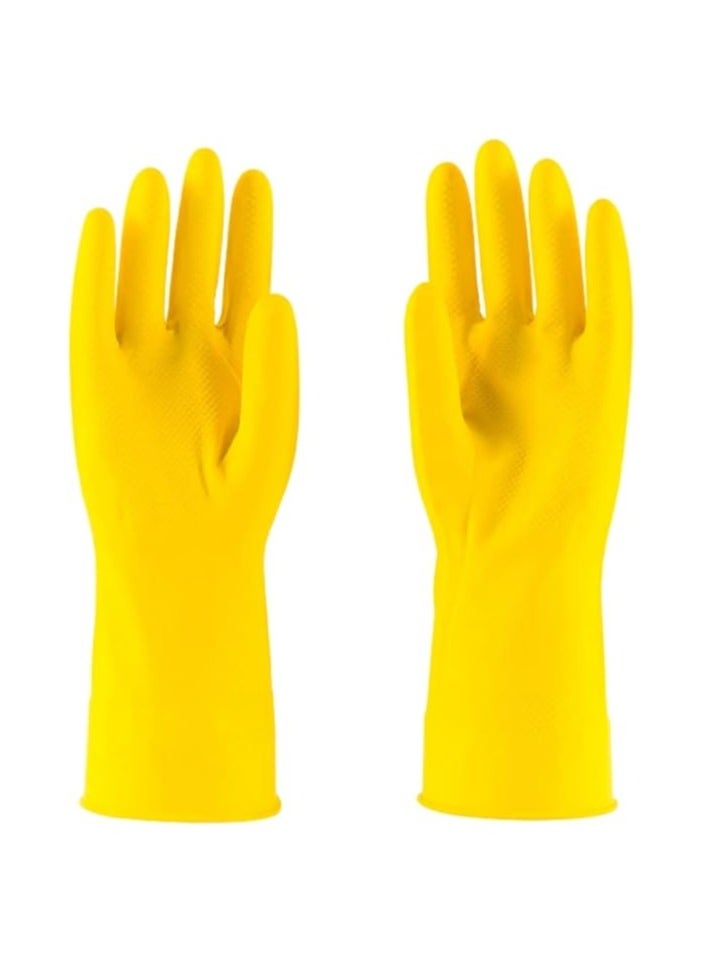 Vitacelli Household Latex Glove, Gloves, Rubber Dishwashing Extra Thickness, Long Sleeves, Kitchen Cleaning, Working, Painting, Gardening, Pet Care, Large YELLOW  - Image 1