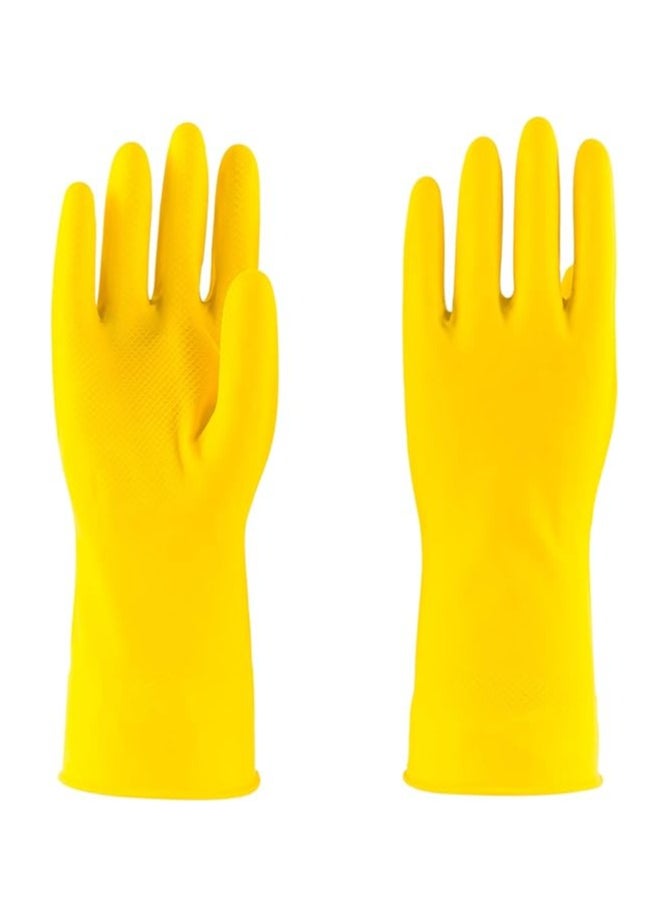 Vitacelli Household Latex Glove, Gloves, Rubber Dishwashing Extra Thickness, Long Sleeves, Kitchen Cleaning, Working, Painting, Gardening, Pet Care, Large YELLOW  - Image 3