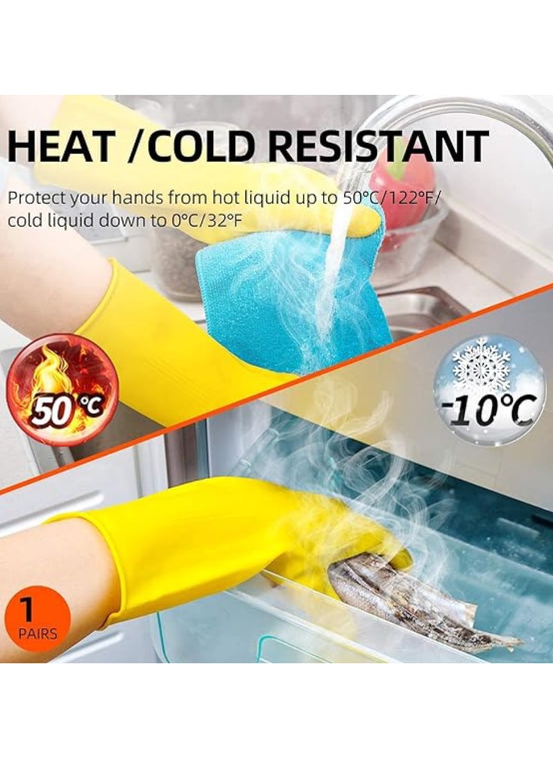 Vitacelli Household Latex Glove, Gloves, Rubber Dishwashing Extra Thickness, Long Sleeves, Kitchen Cleaning, Working, Painting, Gardening, Pet Care, Large YELLOW  - Image 4