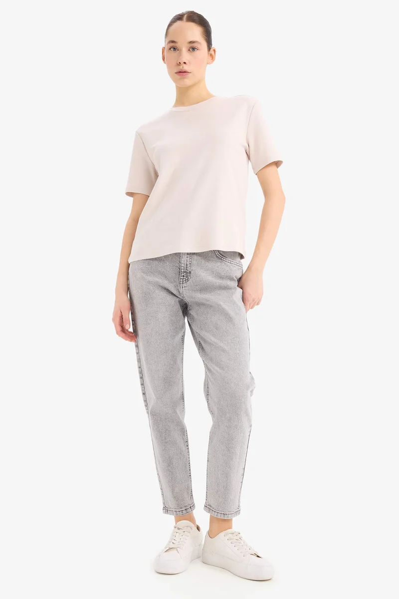 DeFacto Regular Fit Crew Neck Basic Thick Fabric T-Shirt