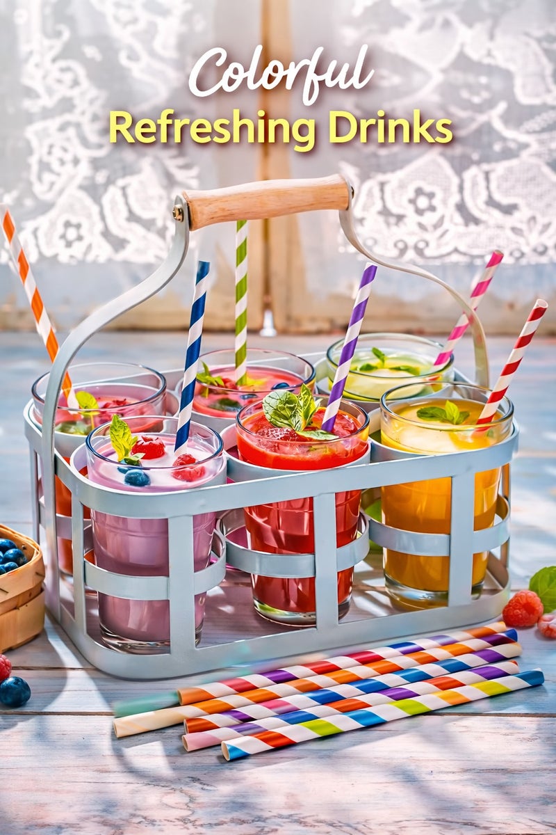 vsell24 100 Pieces Eco-Friendly Paper Straws – Biodegradable, Durable Drinking Straws for Parties, Events, Juice & Soft Drinks - Image 4
