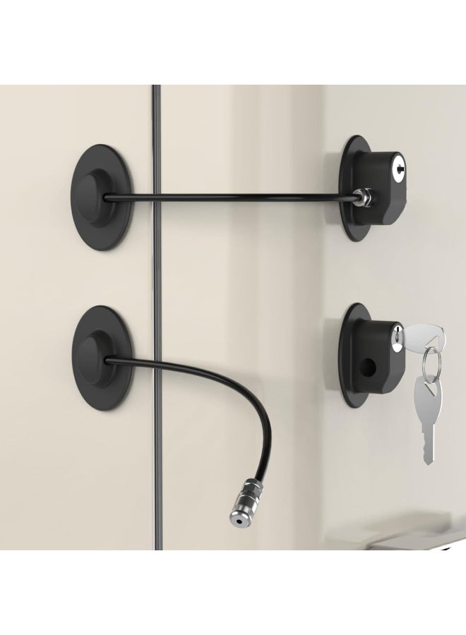 REZIPO 2 Pack Refrigerator Door Locks with 4 Keys, File Drawer Lock, Freezer Door Lock and Child Safety Cabinet Locks - Image 1