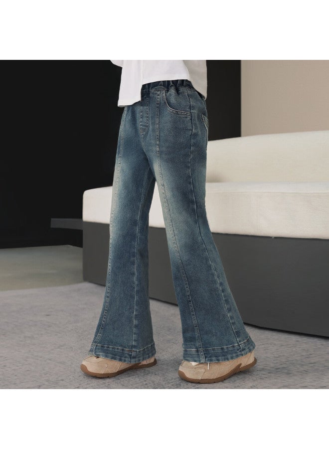 Luson Chen Dazhu Children's Clothing, Girls' Jeans, New Casual Children's Flared Pants For Fall 2025, Versatile - Image 1
