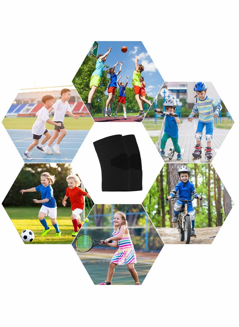 Generic - Kids Knee Compression Sleeves & Braces - 2 Pairs for Basketball & Sports - Blue & Black - Small Size Knee Support for Children - Image 1