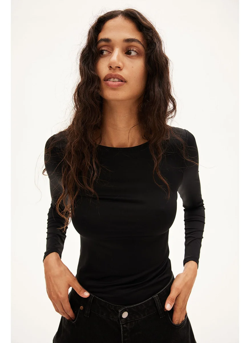 H&M Scoop-Back Microfibre Top