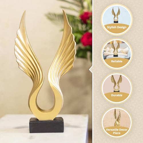 MARKET 99 Decorative Wings Statue 15CM | Artistic Figurine for Home & Office | Modern Wing Sculpture Showpiece for Living Room, Bedroom, Study Desk, Cabinet, Tabletop & Reception Area Décor - Image 2