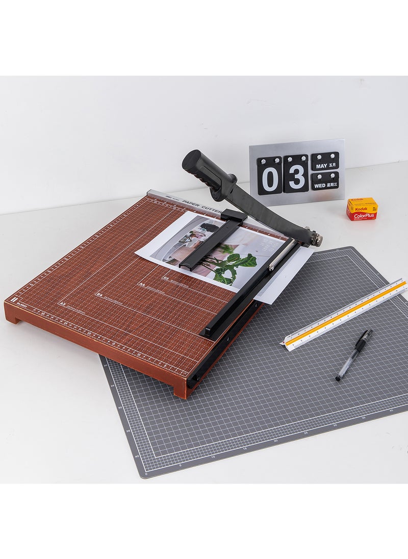 Deli - A3 Paper Cutter, Non-Slip Mat Design, Sharp Blade for Easy Cutting, Perfect for Offices, Schools, Home, and Photo Studio - Brown - Image 1