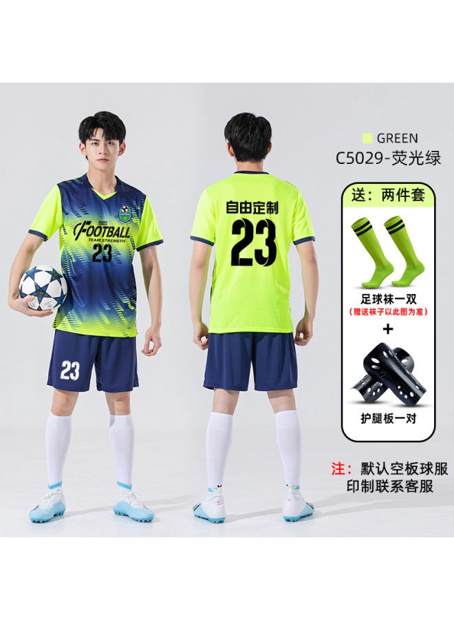 Football Suit Men's Short-sleeved Quick-drying Sports Training Suit Adult Game Team Uniform Children's Printed Football Suit