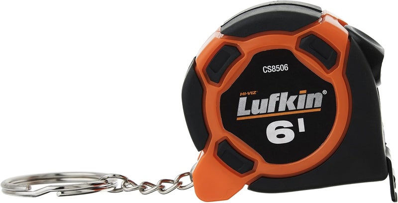 Lufkin شريط قياس لوفكين 6 بوصة مع سلسلة مفاتيح، أسود وبرتقالي - Image 2