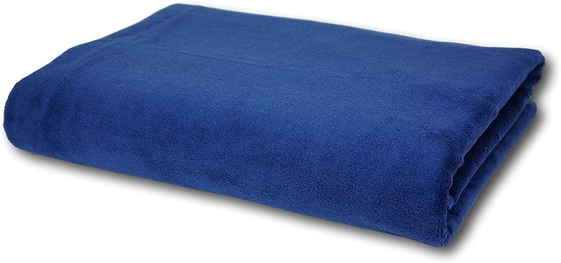 TIQH 600 GSM 100 Zero Twist Cotton Highly Absorbent and Quick Dry Extra Large Soft Beach Towel 36x72 Inches Navy - Image 2