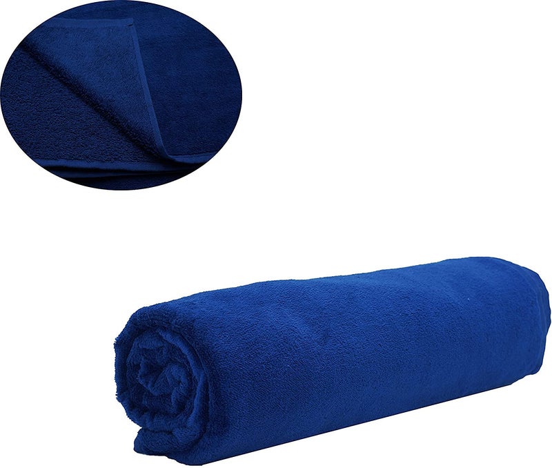 TIQH 600 GSM 100 Zero Twist Cotton Highly Absorbent and Quick Dry Extra Large Soft Beach Towel 36x72 Inches Navy - Image 3