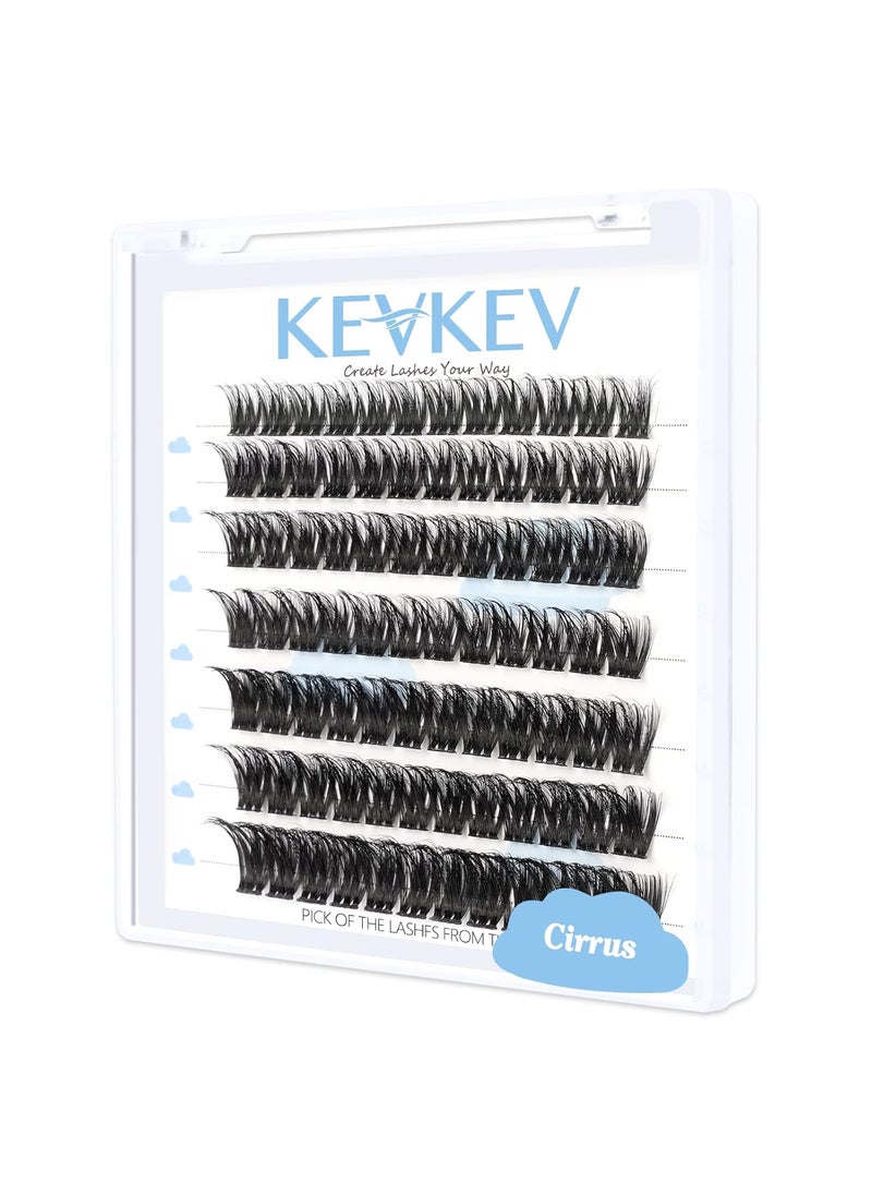 KevKev Lash Clusters 84 Pcs Cluster Lashes Eyelash Clusters DIY Cluster Eyelash Extensions Individual Lashes that Look Like Eyelash Extensions Natural Look Thin Band & Soft (Cirrus,C-12) 