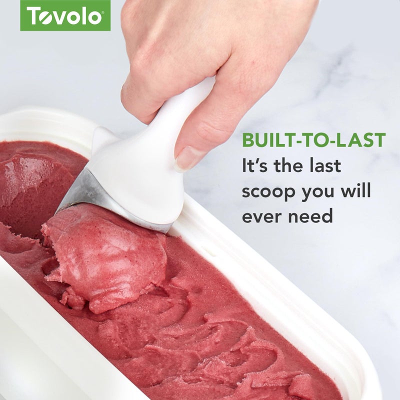 Tovolo Tilt-Up Ice Cream Scoop (White) - Non-Slip Grip Ice Cream Scooper with Footed Handle – Ice cream Scoop for Cookie Dough, Gelato, Sorbet & Frozen Treats - Dishwasher Safe & BPA-Free - Image 4