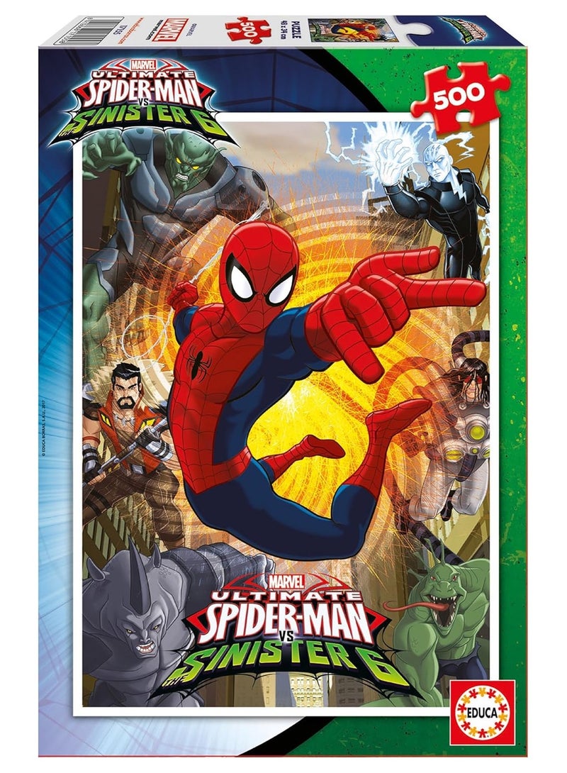 Educa- Marvel Ultimate Spider -Man Vs The Sinister 6, Multi-Colour Jigsaw Puzzle 500 Pieces - Image 1