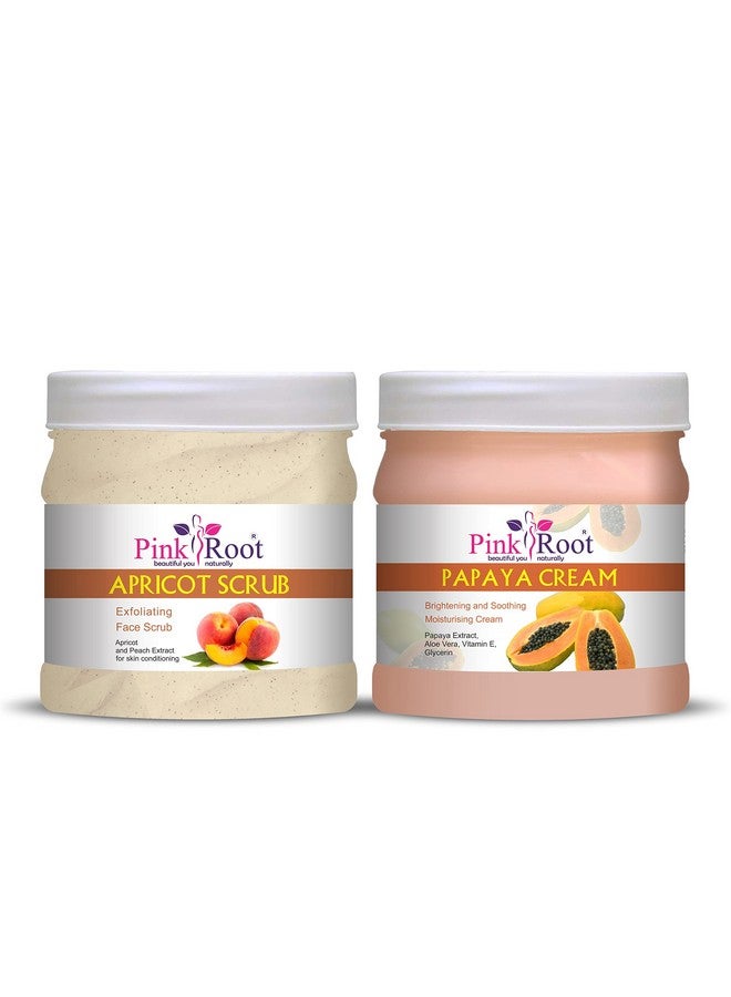 Pink Root Apricot Scrub 500gm with Papaya Cream 500gm - Image 1