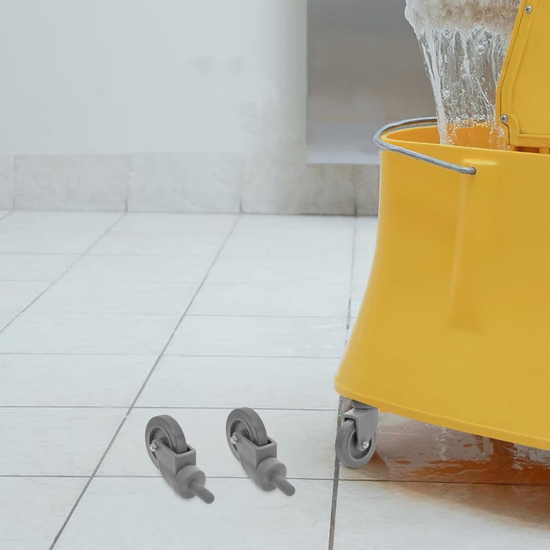 4Pcs Heavy Duty Swivel Caster Wheels with Threaded Stem Rubber Construction for Trash Can Mop Bucket Replacement - Image 5