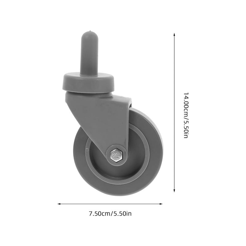 4Pcs Heavy Duty Swivel Caster Wheels with Threaded Stem Rubber Construction for Trash Can Mop Bucket Replacement - Image 3