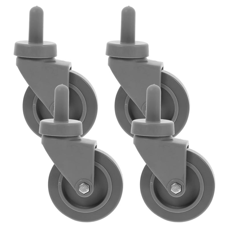 4Pcs Heavy Duty Swivel Caster Wheels with Threaded Stem Rubber Construction for Trash Can Mop Bucket Replacement - Image 1