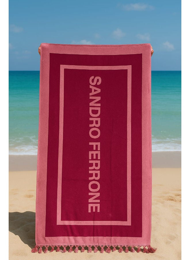toãlla Toãlla beach towel, pink with light pink colour, cotton100%,,90×160 cm - Image 1