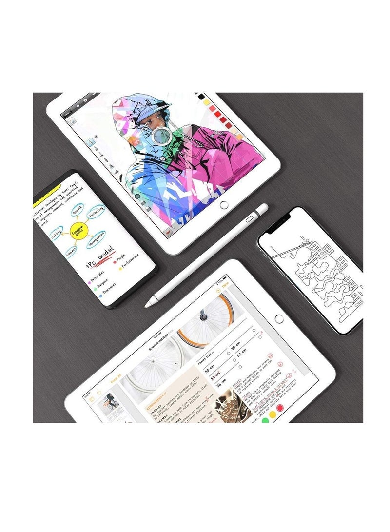 Active Stylus Pen with Palm Rejection for Precise Writing/Drawing Compatible with Apple iPad White