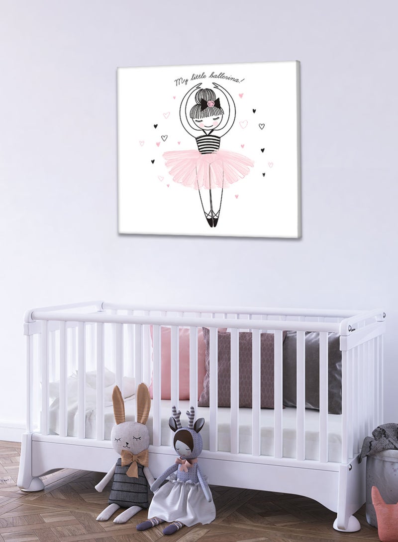 لوحة كانفاس على إطار خشبي، تصميم لاعبة باليه صغيرة لطيفة ، للمنزل، غرفة المعيشة، المكتب، الديكور - Image 1