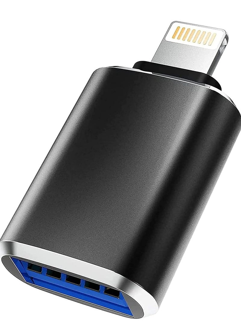 TIGER Portable Lighting to USB 3.0 Adapter iPhon to USB 3.0 Female Connector OTG Compatible with iPhon/iPd/USB Flash Drive/Card Reader - Image 1