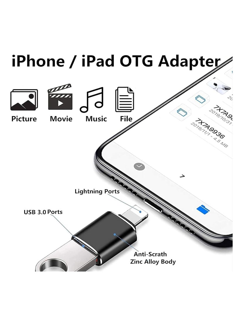 TIGER Portable Lighting to USB 3.0 Adapter iPhon to USB 3.0 Female Connector OTG Compatible with iPhon/iPd/USB Flash Drive/Card Reader - Image 2