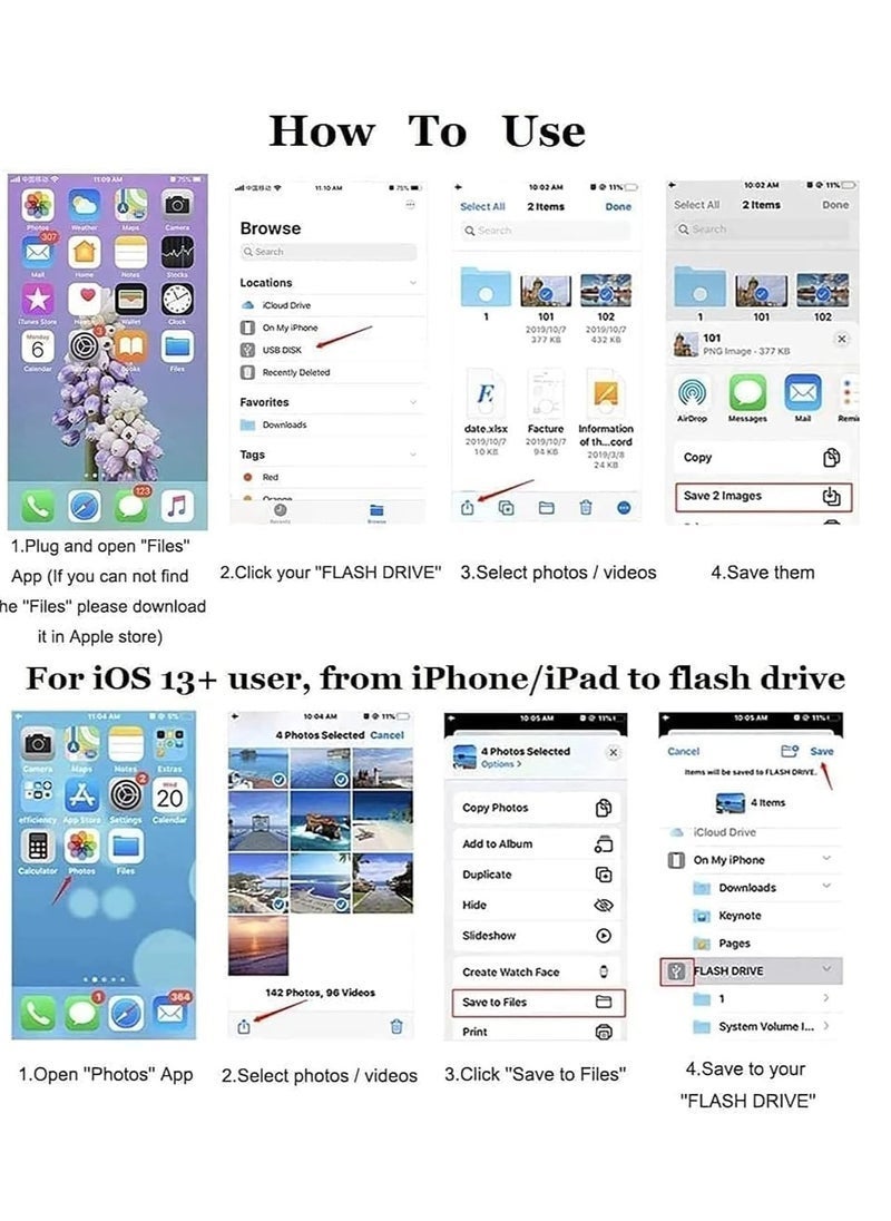 TIGER Portable Lighting to USB 3.0 Adapter iPhon to USB 3.0 Female Connector OTG Compatible with iPhon/iPd/USB Flash Drive/Card Reader - Image 4