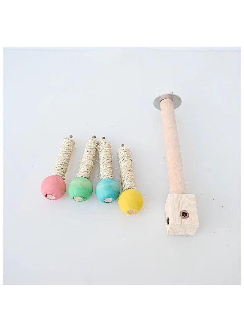 مجثم دوار للطيور، عمود وقوف للطيور، لعبة ببغاء - Image 2