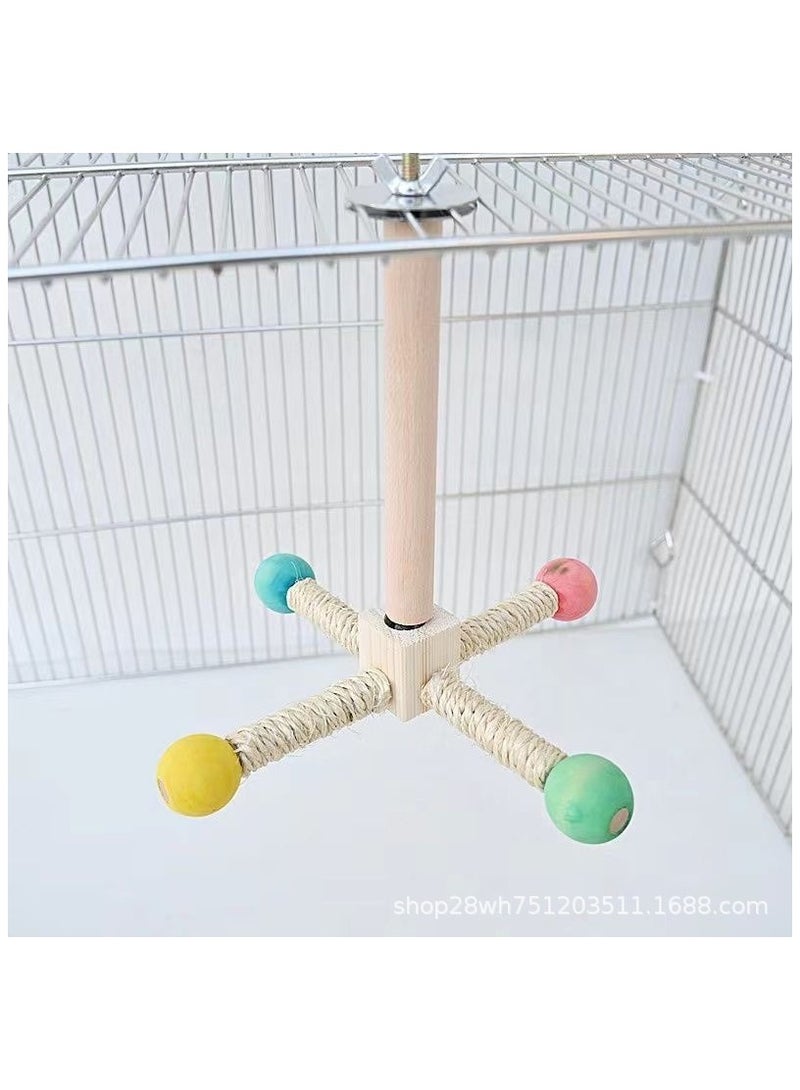 مجثم دوار للطيور، عمود وقوف للطيور، لعبة ببغاء - Image 3