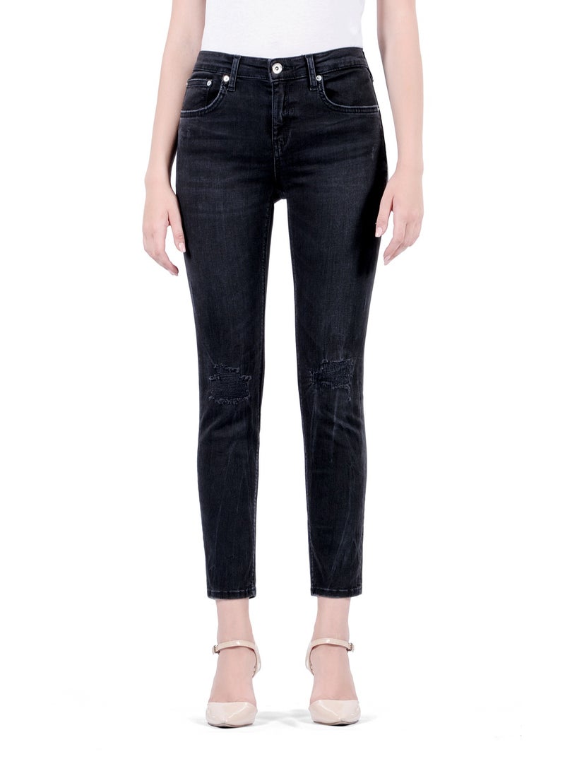 Web Denim Web Denim Women's Mid Rise Skinny Jeans - Stretchable Stylish Denim Pants  - Image 2