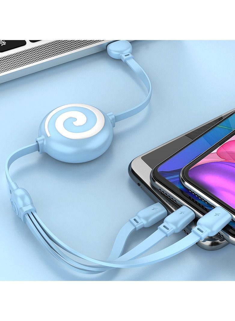 NIBEMINENT Mobile Phone Data Cable Is Suitable for Apple Android Phone Type-C Three-in-one  - Image 3