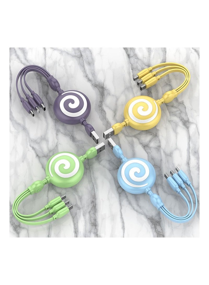 NIBEMINENT Mobile Phone Data Cable Is Suitable for Apple Android Phone Type-C Three-in-one  - Image 4