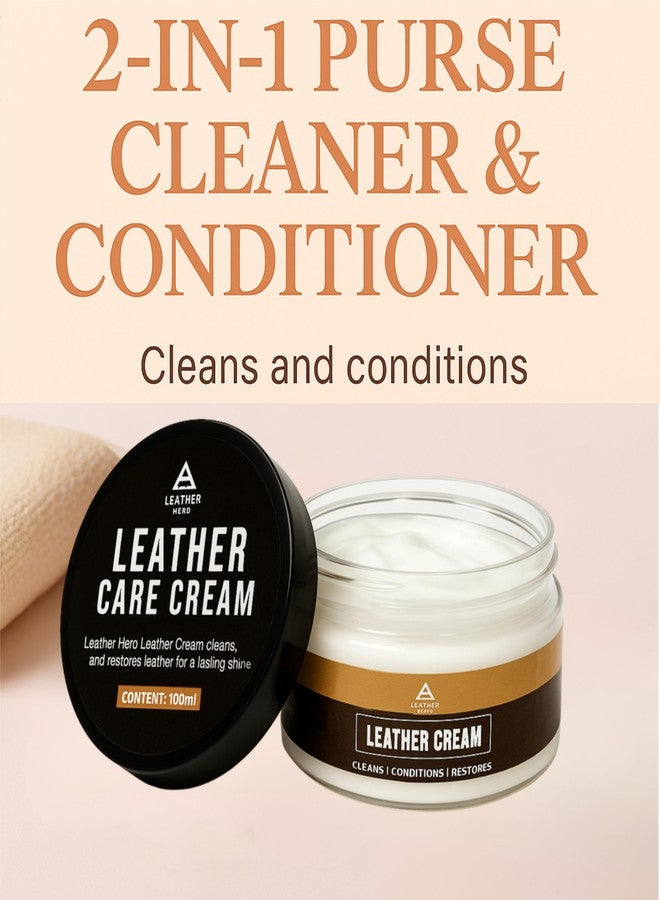 Leather Hero Leather Conditioner Cream Balm - Cleans, Softens, Conditions, Restores, and Shines - 100mL (3.38oz) - Premium Leather Care for Furniture, Car Seats, Shoes, Bags, and Jackets - Image 2
