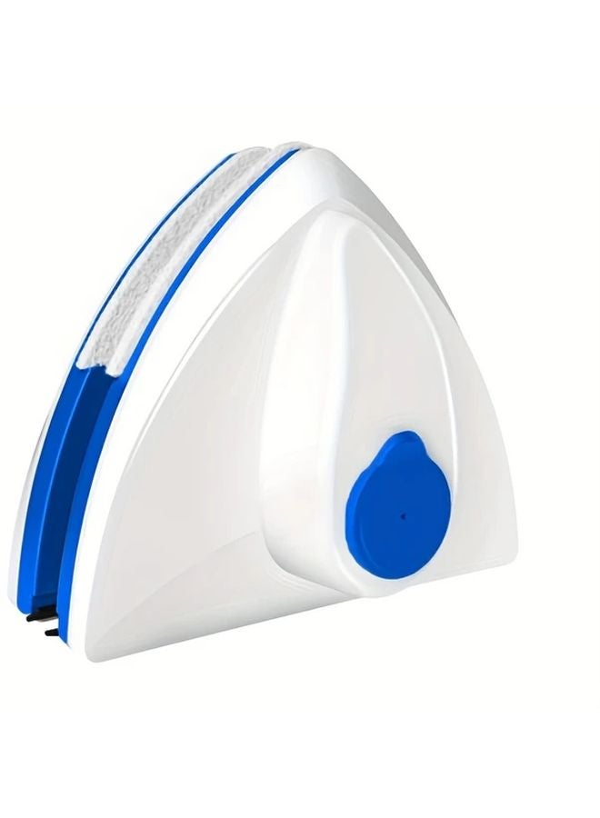 Reusable Double Sided Magnetic Glass Window Cleaner Adjustable Force Streak Free Shine White Blue - Image 1