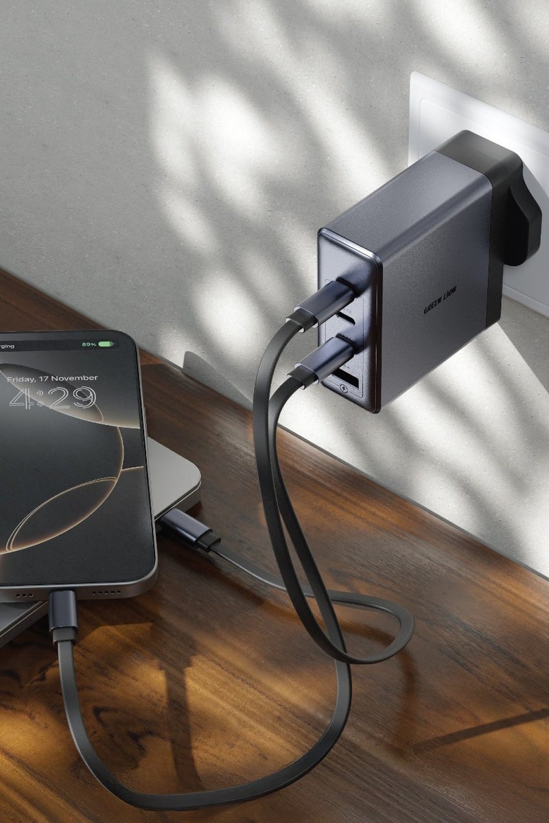 GREEN LION GaNPremium UK Plug Wall Charger / Fast Charger / Quick Charge PD+QC 140W - Image 2
