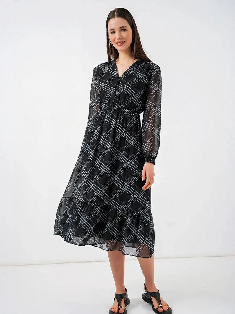 BDART Leopard Print V-Neck Midi Dress