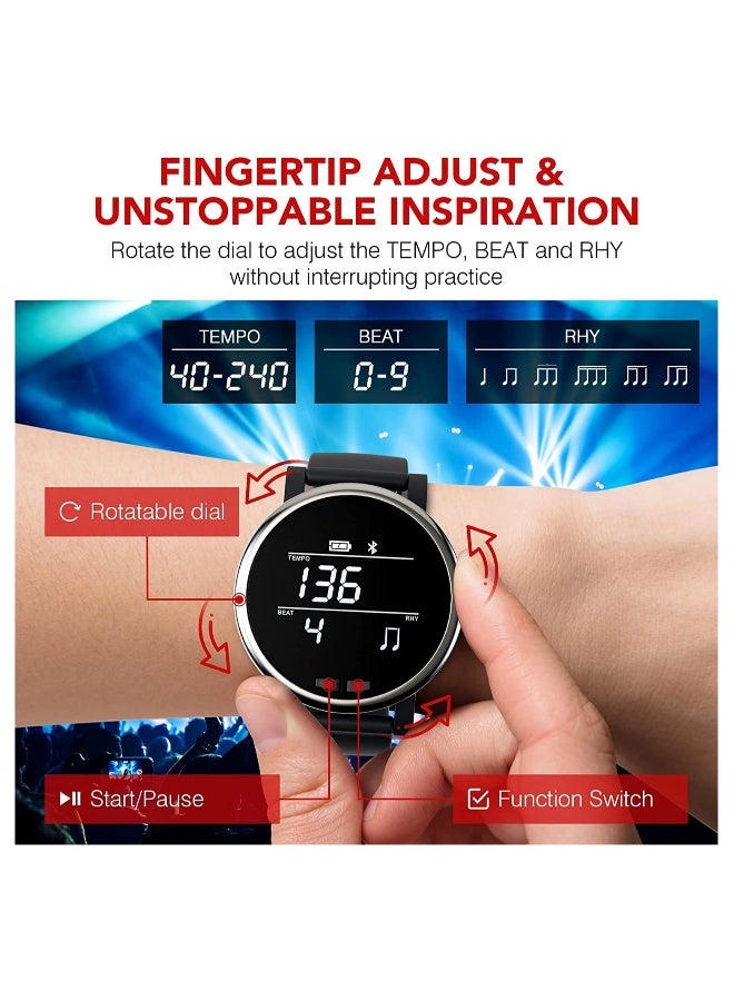 Smart for Metronome Watch Wearable Digital Music Tool with Vibration Light Sound Tempo Beat Rhythm Adjustable Dia - Image 2
