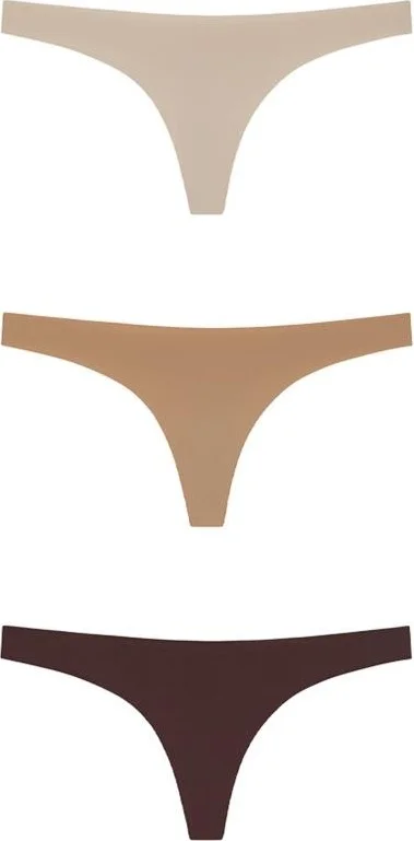 COTTONHILL Laser Cut Women's Thong Panties 3 Pack-2