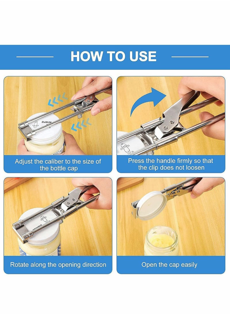 Excefore - Master Opener, Adjustable Jar and Bottle Opener, Stainless Steel Jar Lid Gripper - Image 1