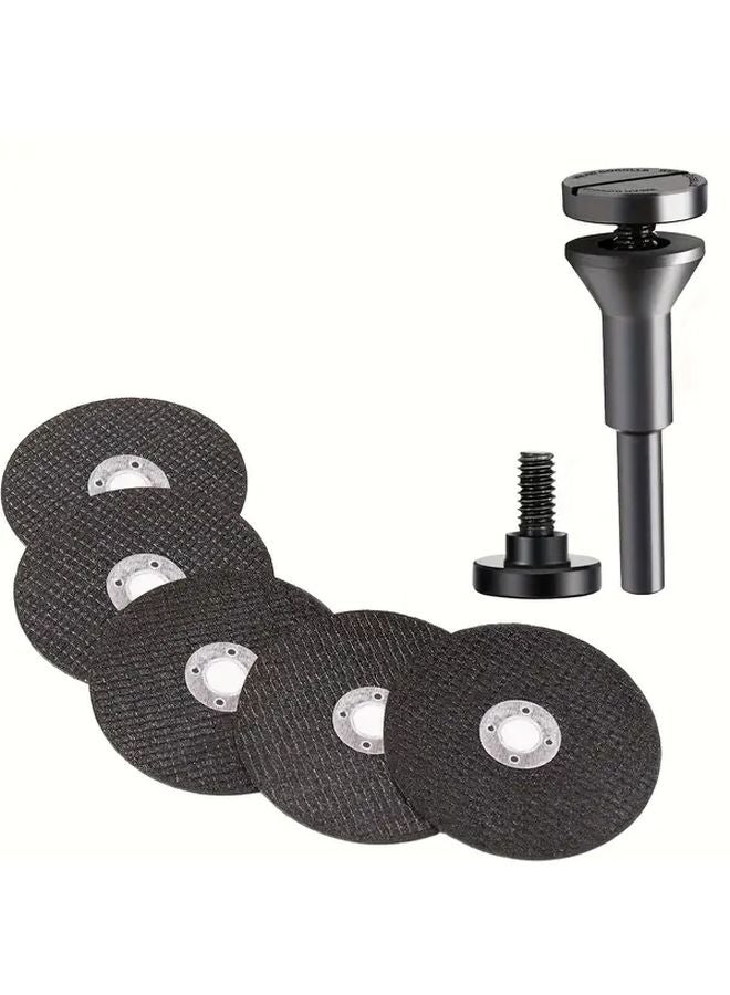 عجلة قطع سوداء مقاس 3 بوصة وطقم ماندرل 1/4 بوصة لماكينات الطحن اليدوي - أقراص قطع المعادن - Image 1