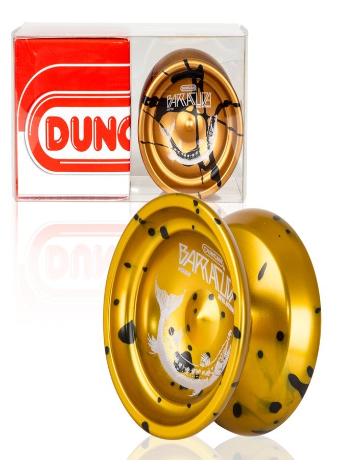 Duncan Toys Barracuda Yo-Yo, Unresponsive Pro Level Yo-Yo, Concave Bearing and Aluminum Body, Gold w/Splash - Image 1