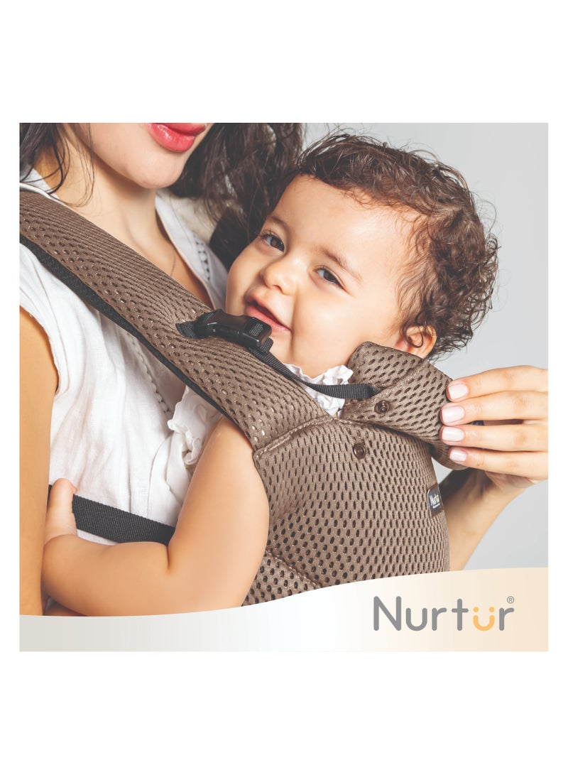 Nurtur Willow Deluxe Mesh Infant Baby Carrier – Premium Fabric, Dual-Facing Comfort, Adjustable Cushioned Straps, & Built-In Baby Bib - Snad  - Image 5