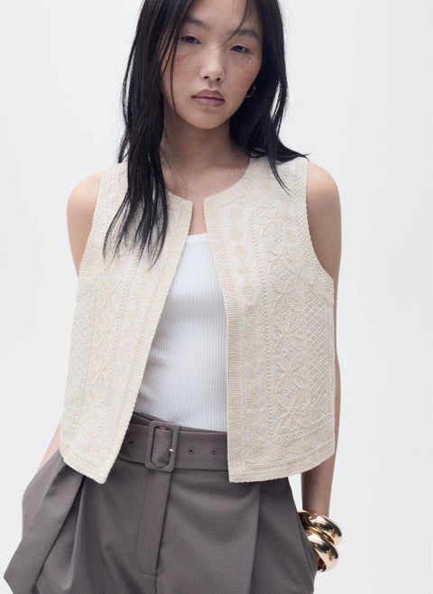 Embroidered Linen Waistcoat