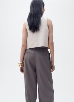 MANGO Embroidered Linen Waistcoat  - Image 2