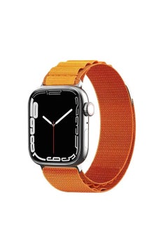 Sport Braided Woven Polyester G-hook slides Strap Watch Band for Apple iWatch Ultra 8 49mm Orange