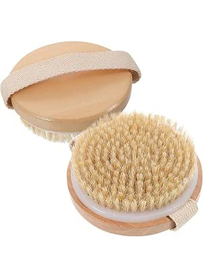 Soft Bristles Round Head Body Scrub Brush 2pcs for Dry Wet Use Exfoliating Dead Skin Removal - Image 1