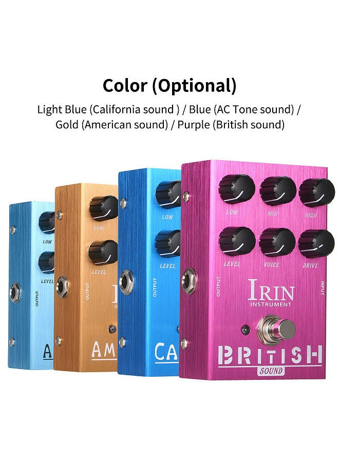 IRIN - Mini Guitar Effect Pedal VOX AC30 Speaker Simulator Cabinet Simulator Guitar Effector Pedal Speaker Simulation for Guitar Bass - California Sound (Light Blue) - Image 1