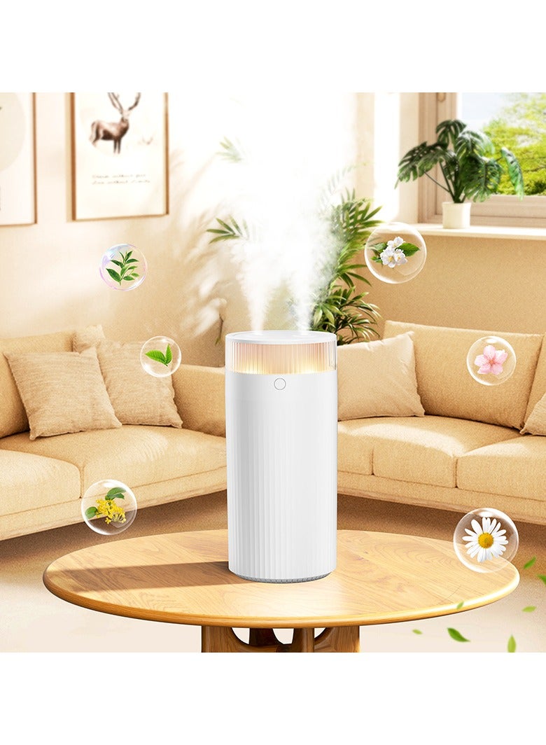 باندا مرطب بالموجات فوق الصوتية للعلاج بالروائح، رذاذ نانوي فعال لتغطية الترطيب 300 قدم مربع، سعة 1.25 لتر لمقاومة تلوث المياه، الترطيب في أي وقت وفي أي مكان، تشغيل صامت، رذاذ مزدوج الفم، حجم رذاذ ثلاثي السرعات، ضوء ليلي، ضوء جو دافئ، مناسب لسيناريوهات مختلفة - Image 4