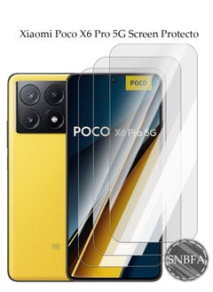 SNBFA 3 PCS Screen Protector for Xiaomi Poco X6 Pro Screen Protecto Film with Easy Installation Tool, Ultra-clear, [9H Hardness] [Bubble Free]   [Shatterproof] [Anti Scratch ]  - Image 1